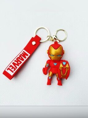 Marvel Iron Man Red & Gold Rubber Figure Keychain